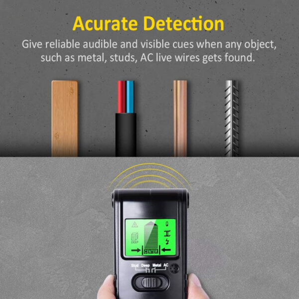4 In 1 Electric Wood Detector Stud Finder Wall Scanner Sensor Wall Scanner With LCD Display For Wood AC Wire Metal Studs Detection - Image 3
