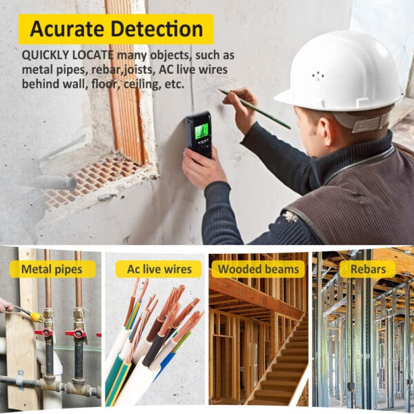 4 In 1 Electric Wood Detector Stud Finder Wall Scanner Sensor Wall Scanner With LCD Display For Wood AC Wire Metal Studs Detection - Image 5