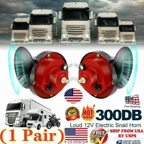 2PC 12V 300DB Super Loud Train Air Horn Waterproof Motorcycle Car Truck SUV Boat - Image 8