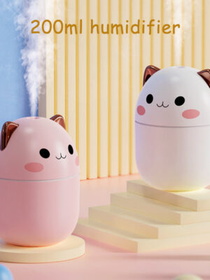 Air Humidifier Cute Cat Ultra-Silent USB Office Household Bedroom Car Aromatherapy Air Purifier With Led Cool Mist Spray
