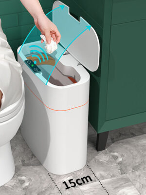 Smart Trash Can With Lid For Bedroom And Living Room Kitchen Storage Box Trash Can Induction Small Car Box Automatic Smart Dustbin Smart Trash Bin