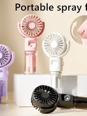 Portable Handheld Spray Fan 4-Speed Water Spray Mist Fan Summer Cooling Artifact USB Charging Summer Supplies Outdoor Mini Fan