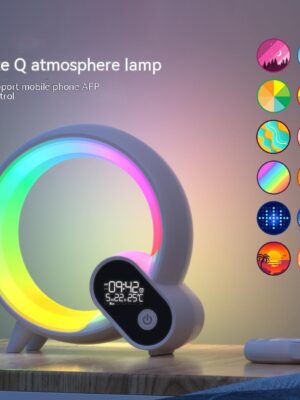 Creative Q Light Analog Sunrise Digital Display Alarm Clock Bluetooth Audio Intelligent Wake-up Q Colorful Atmosphere Light